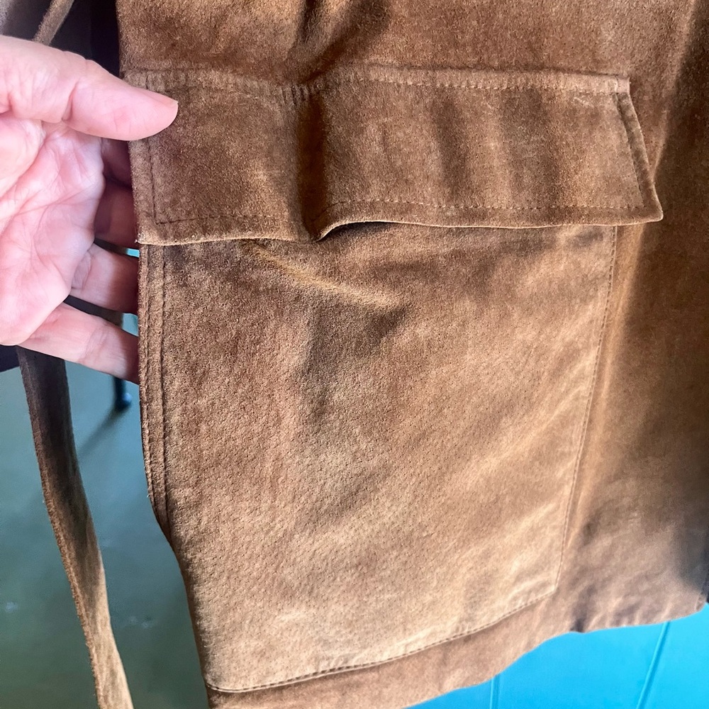 Ralph Lauren Rust Suede Belted Utility Jacket - Picture 7 of 15